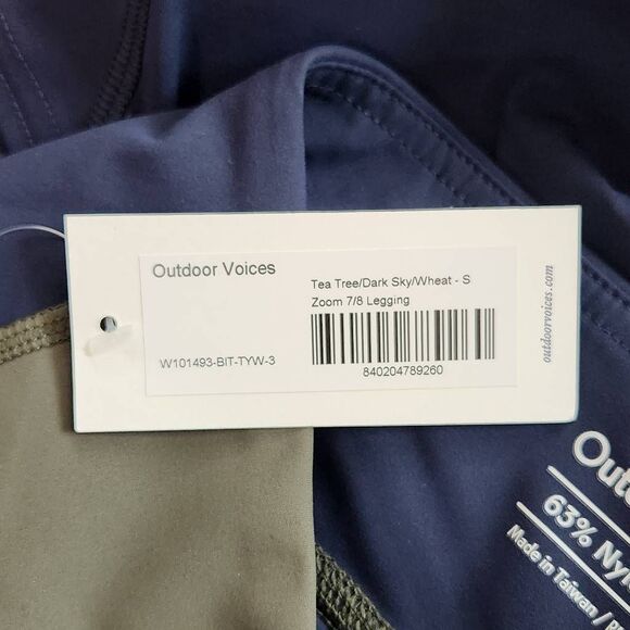 Outdoor Voices Colorblock Athletic Leggings NWT Size Small Green Leggings - Picture 7 of 7